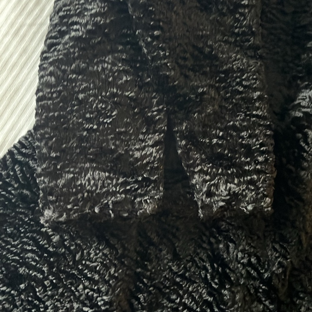 Elegant Lane Bryant Faux Sheep Fur Jacket Black 3/4 Sleeves Size 28 - Picture 11 of 15